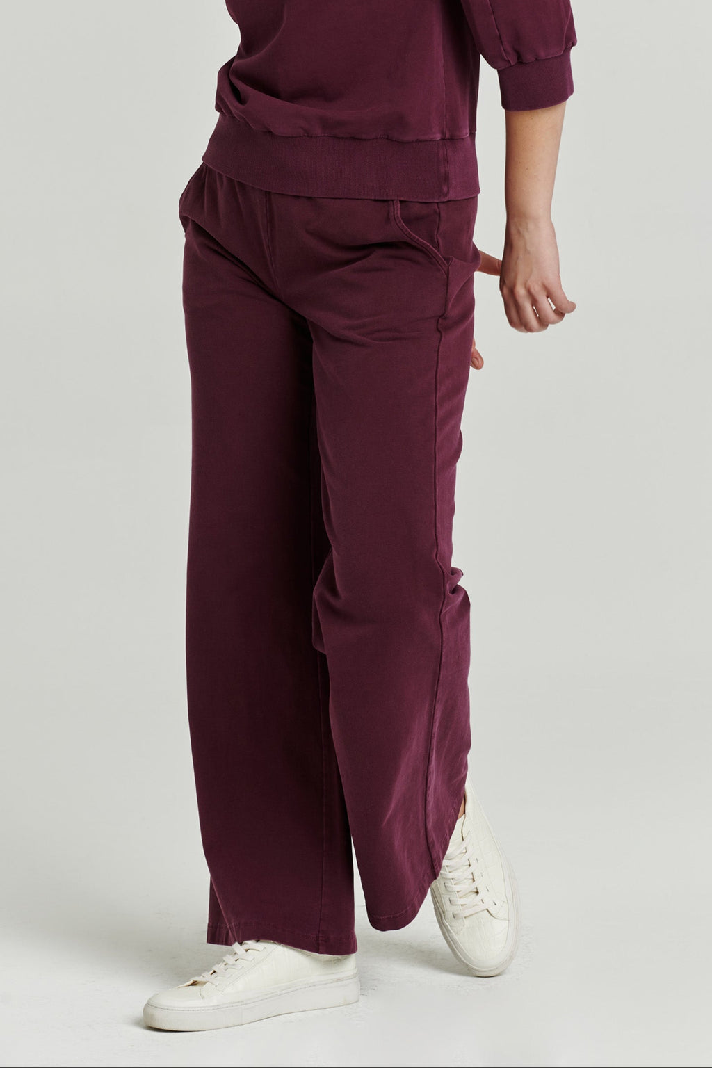 QUINCY WIDE LEG PANT PRUNE TERRY Another Love