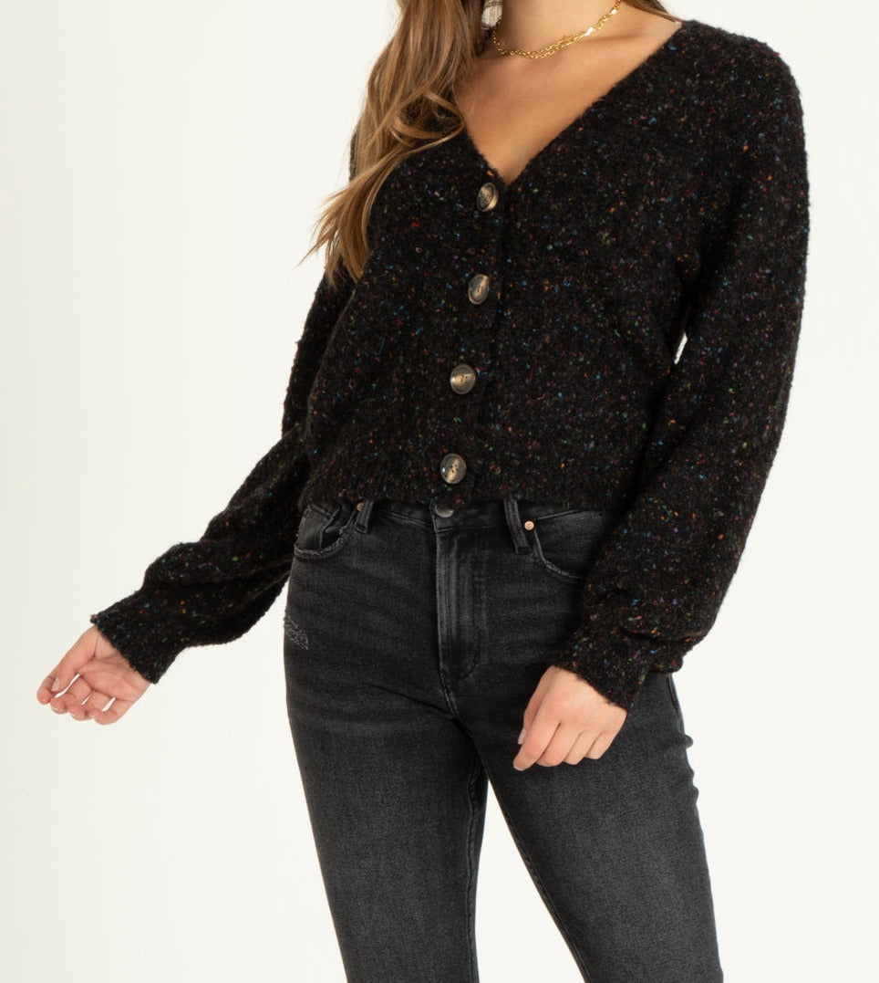 ROSE button down cardigan in black