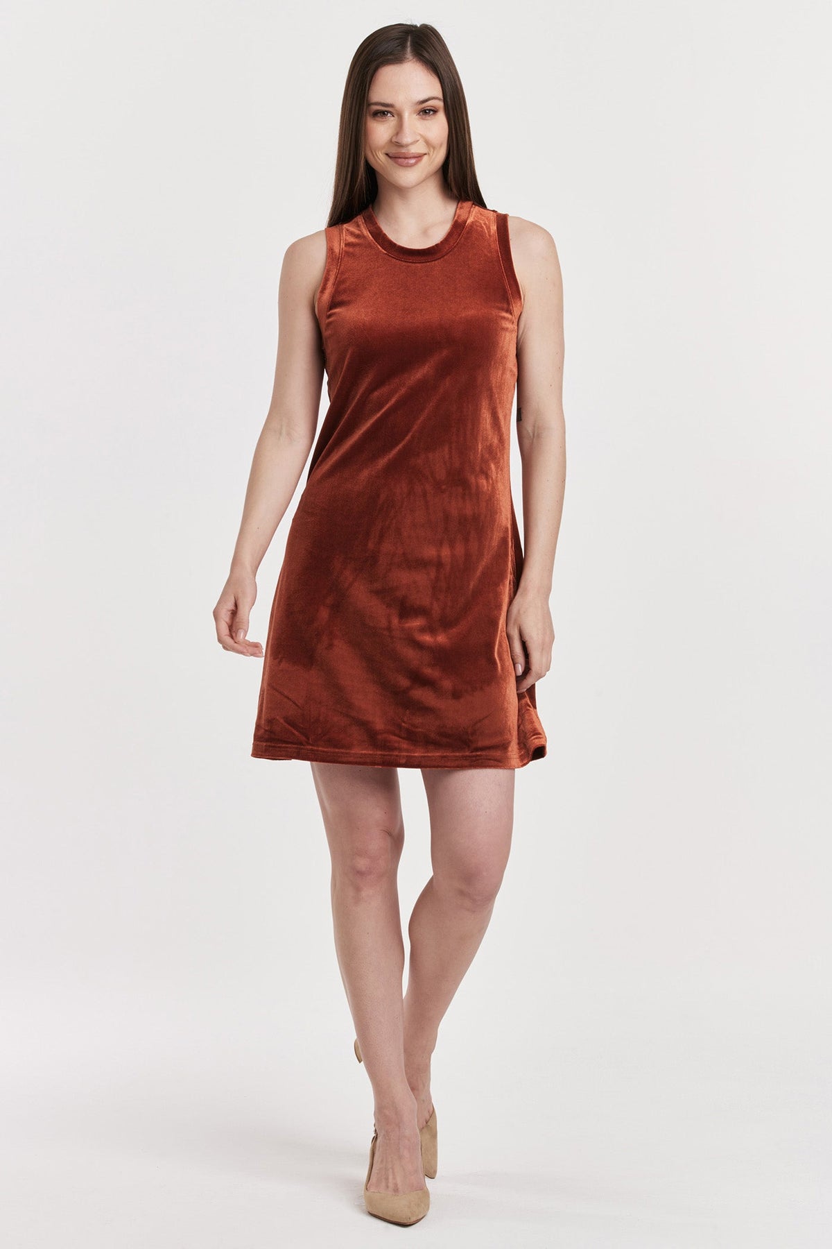 justine-high-neck-sleeveless-swing-dress-roasted-pecan-velvet