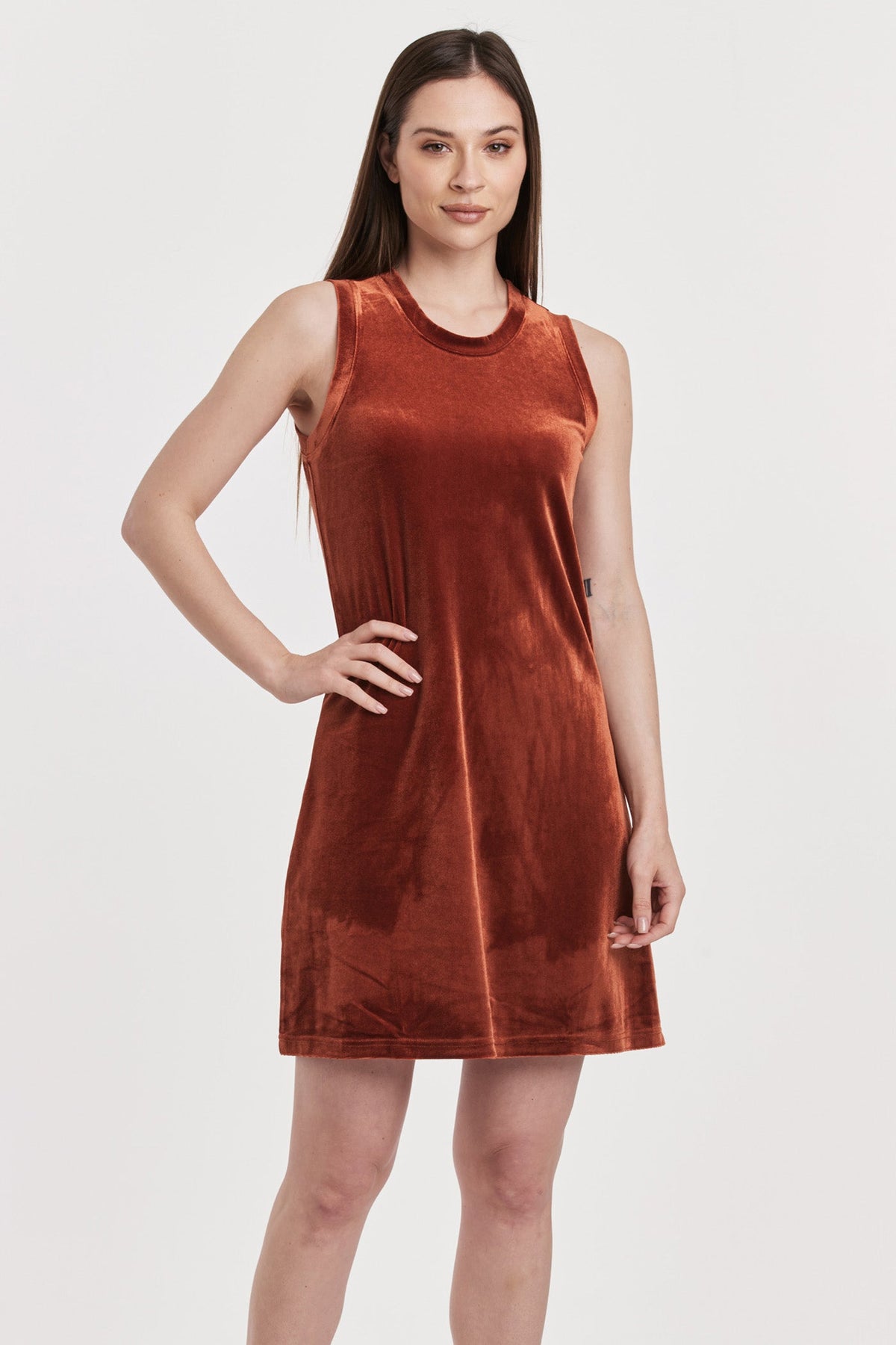 justine-high-neck-sleeveless-swing-dress-roasted-pecan-velvet