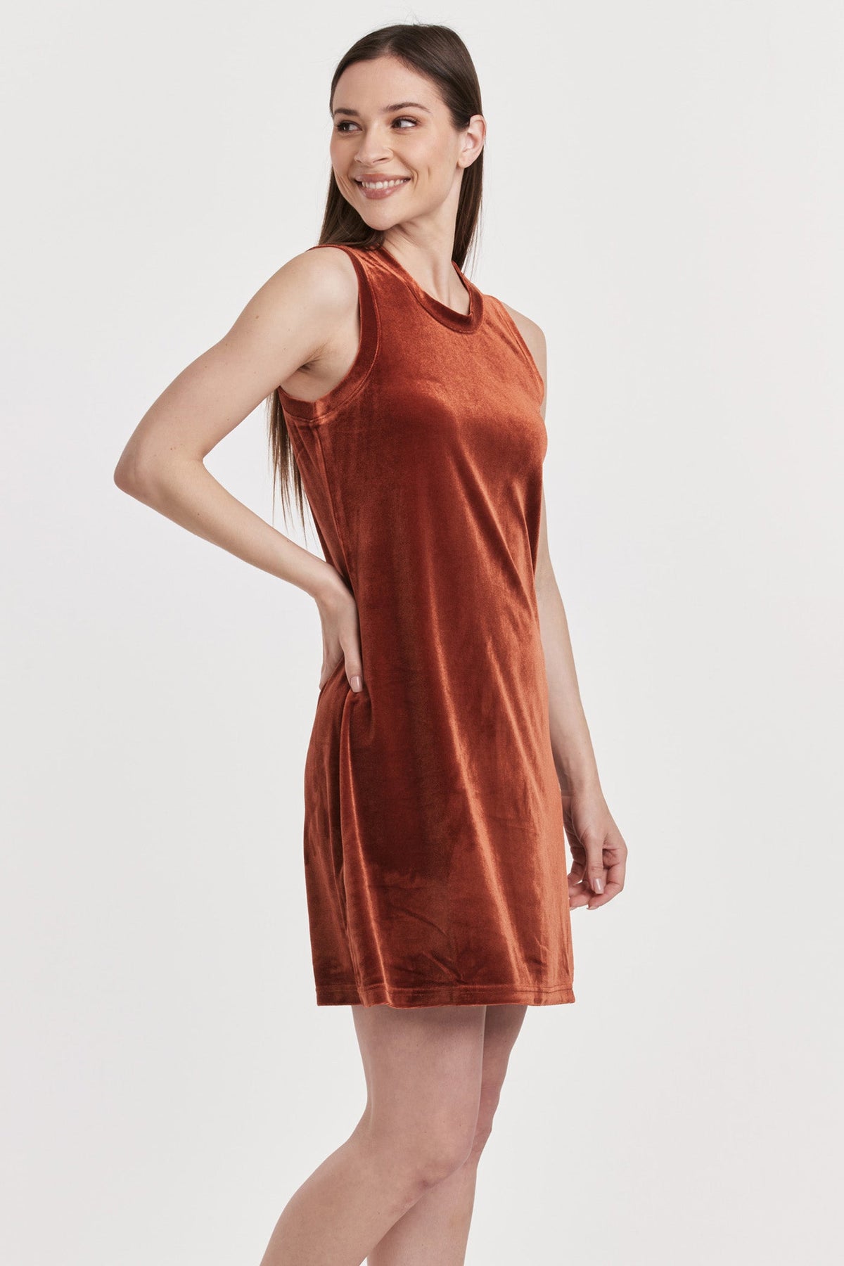 justine-high-neck-sleeveless-swing-dress-roasted-pecan-velvet