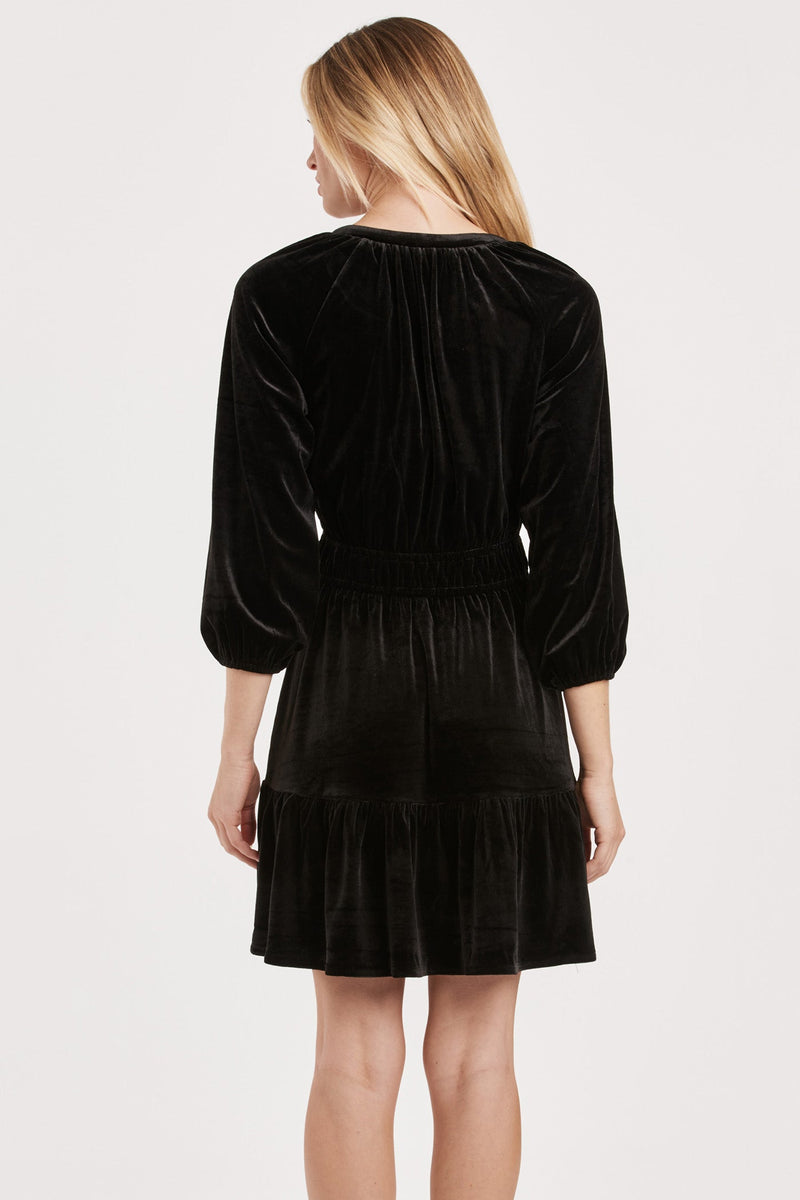 gillian-tiered-long-sleeve-dress-with-elastic-waist-black