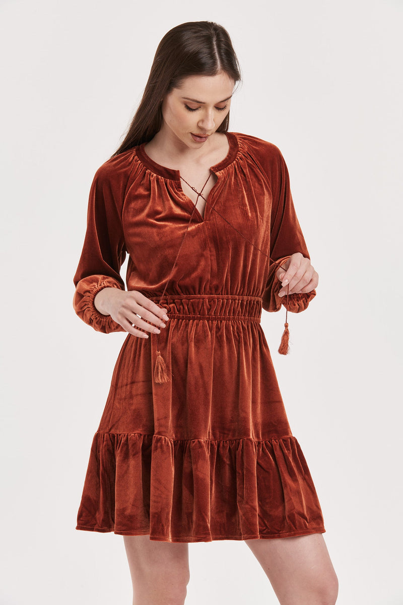 gillian-tiered-long-sleeve-dress-with-elastic-waist-roasted-pecan