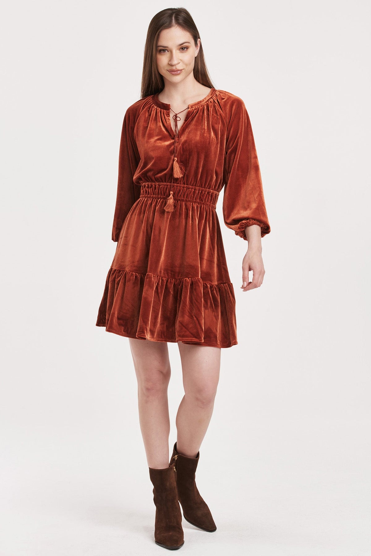 gillian-tiered-long-sleeve-dress-with-elastic-waist-roasted-pecan