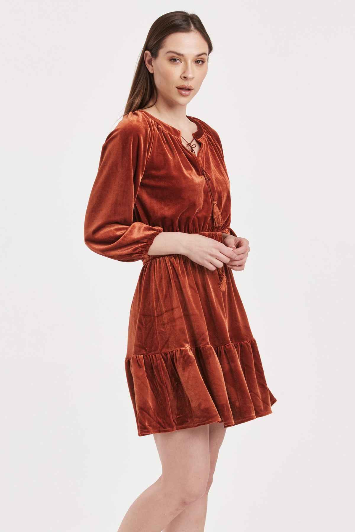 gillian-tiered-long-sleeve-dress-with-elastic-waist-roasted-pecan