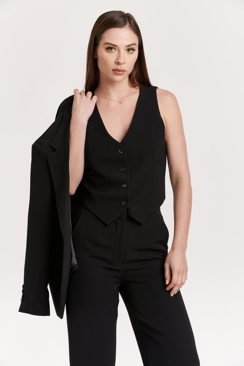 cecilia-button-up-vest-black