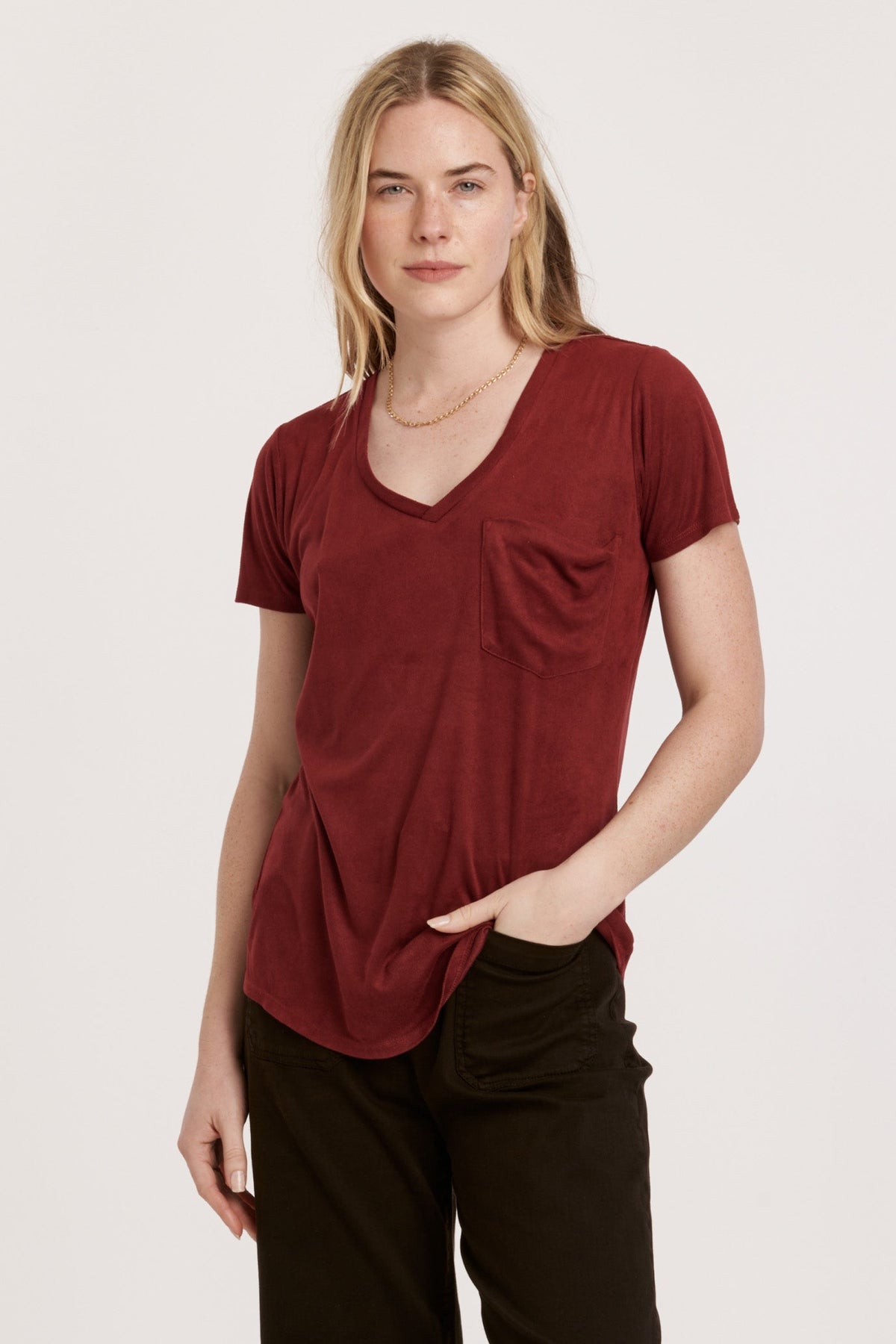 phoenix-suede-vneck-pocket-tee-compote