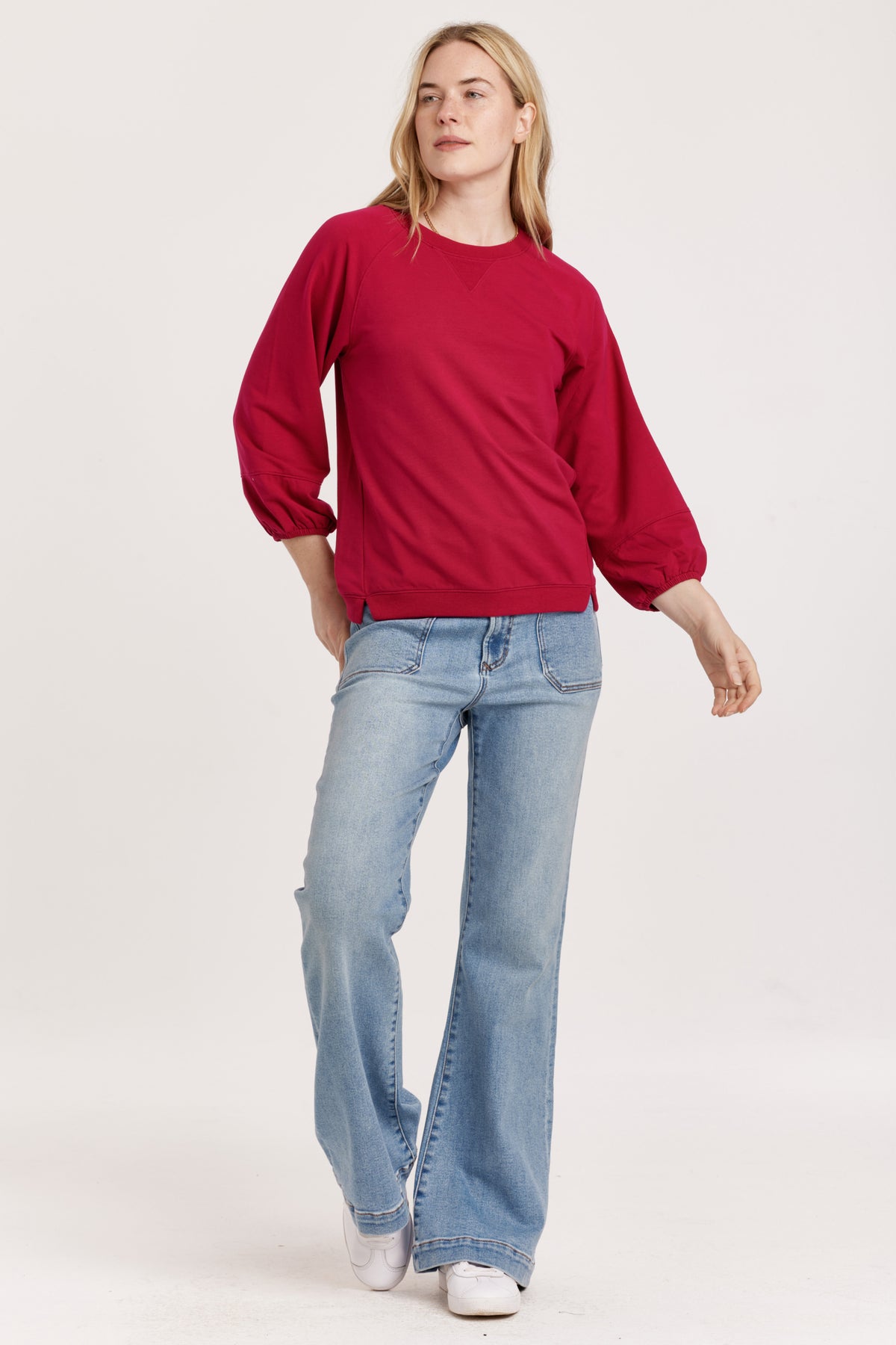 BRYCE BELL LONG SLEEVE SWEATSHIRT RUBY PINK TERRY