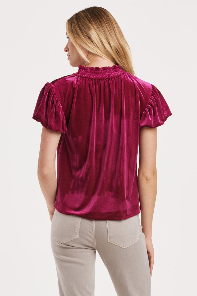 eira-v-neck-short-puff-sleeve-smocking-neck-top-blackberry-velvet