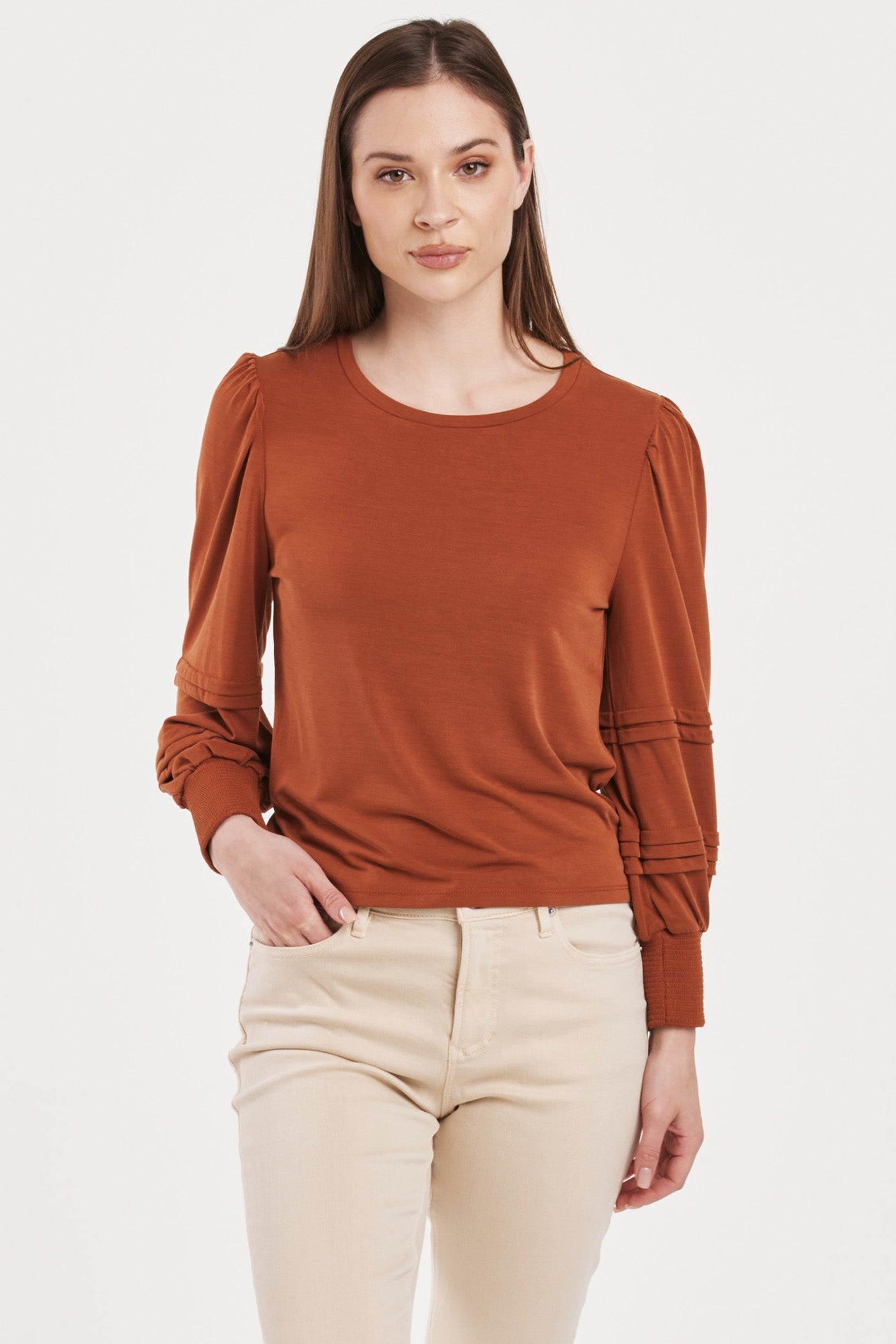 anika-long-sleeve-pleated-top-roasted-pecan