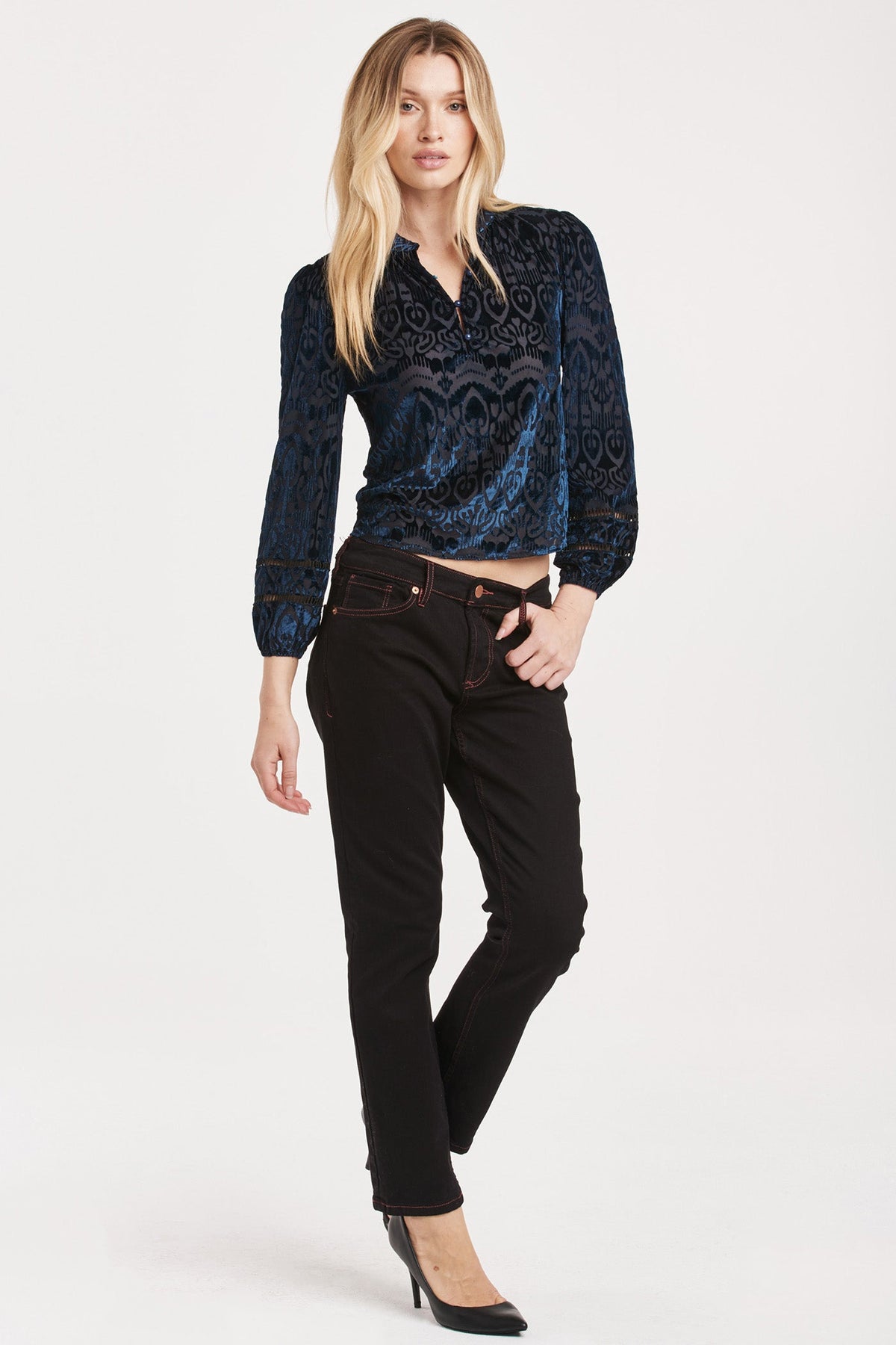 eliza-long-puff-sleeve-button-front-top-sapphire-symphony