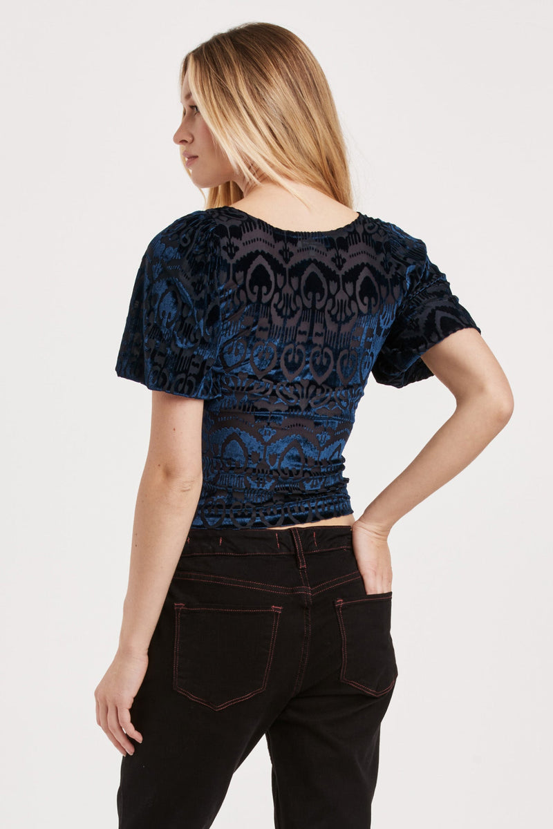 gergana-short-sleeve-shirred-top-sapphire-symphony