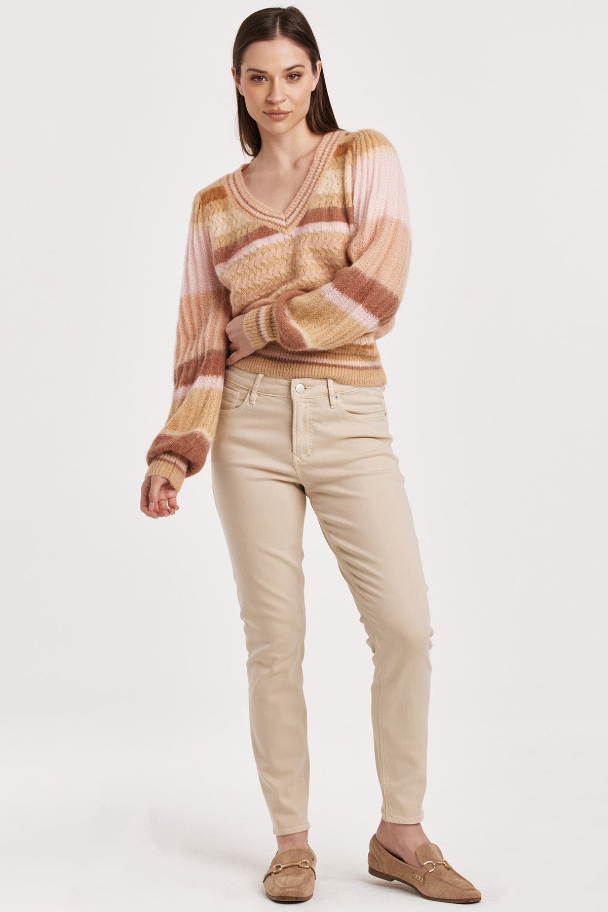 geneva-puff-sleeve-mix-stripe-sweater-copper-rose