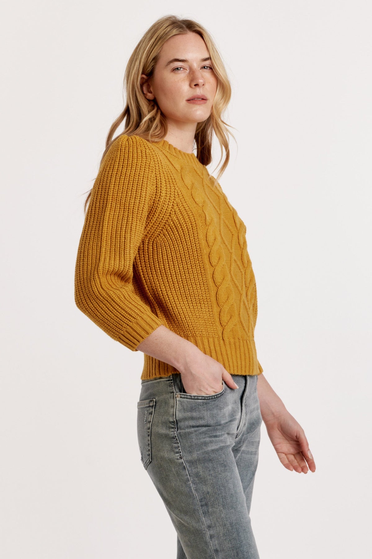 priya-short-sleeve-mixed-cable-knit-sweater-ochre