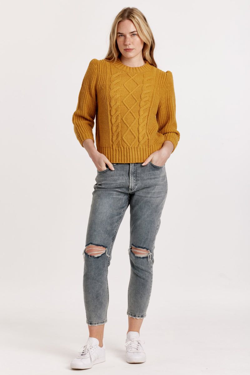 priya-short-sleeve-mixed-cable-knit-sweater-ochre