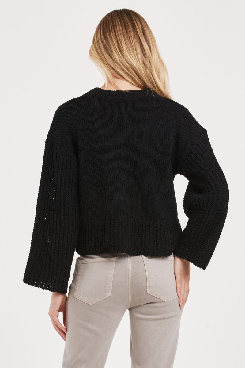 samira-button-front-bell-sleeves-cropped-chunky-knit-sweater-black