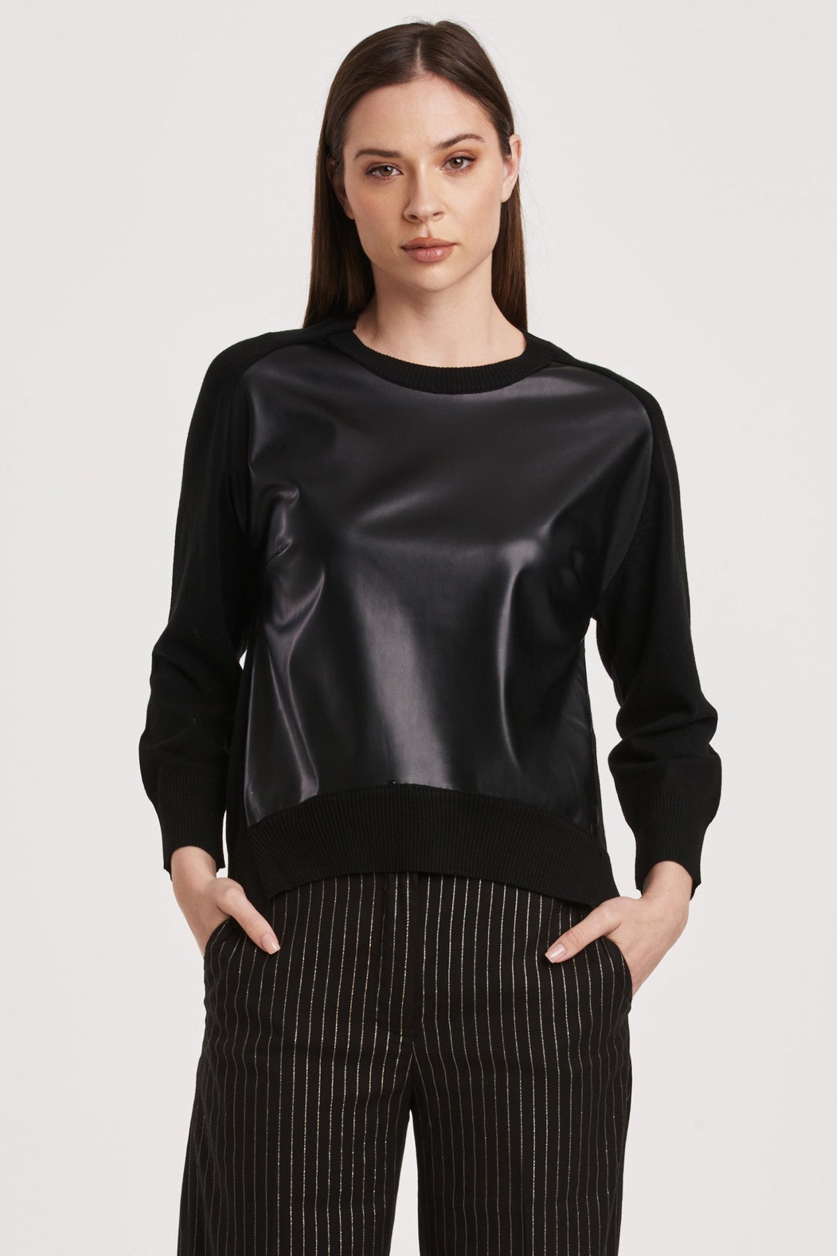 moira-front-round-hem-long-sleeve-sweater-black-vegan-leather