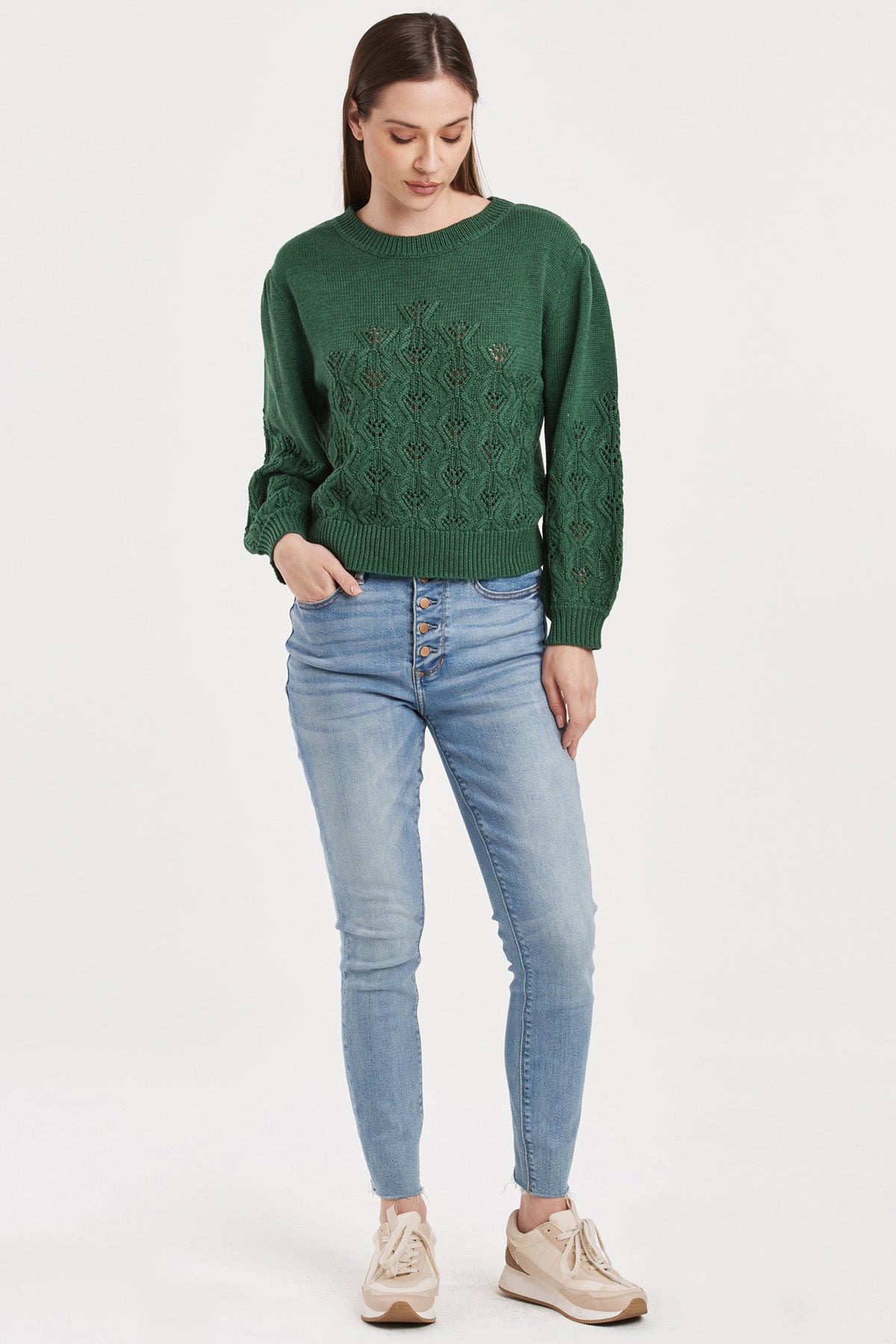 krista-pointelle-puff-sleeve-sweater-clover