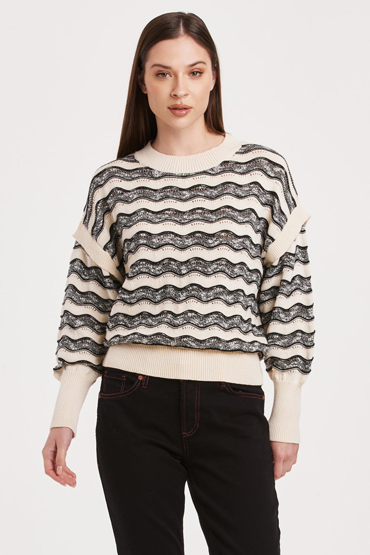 myla-wavy-stripe-sweater-black/cream