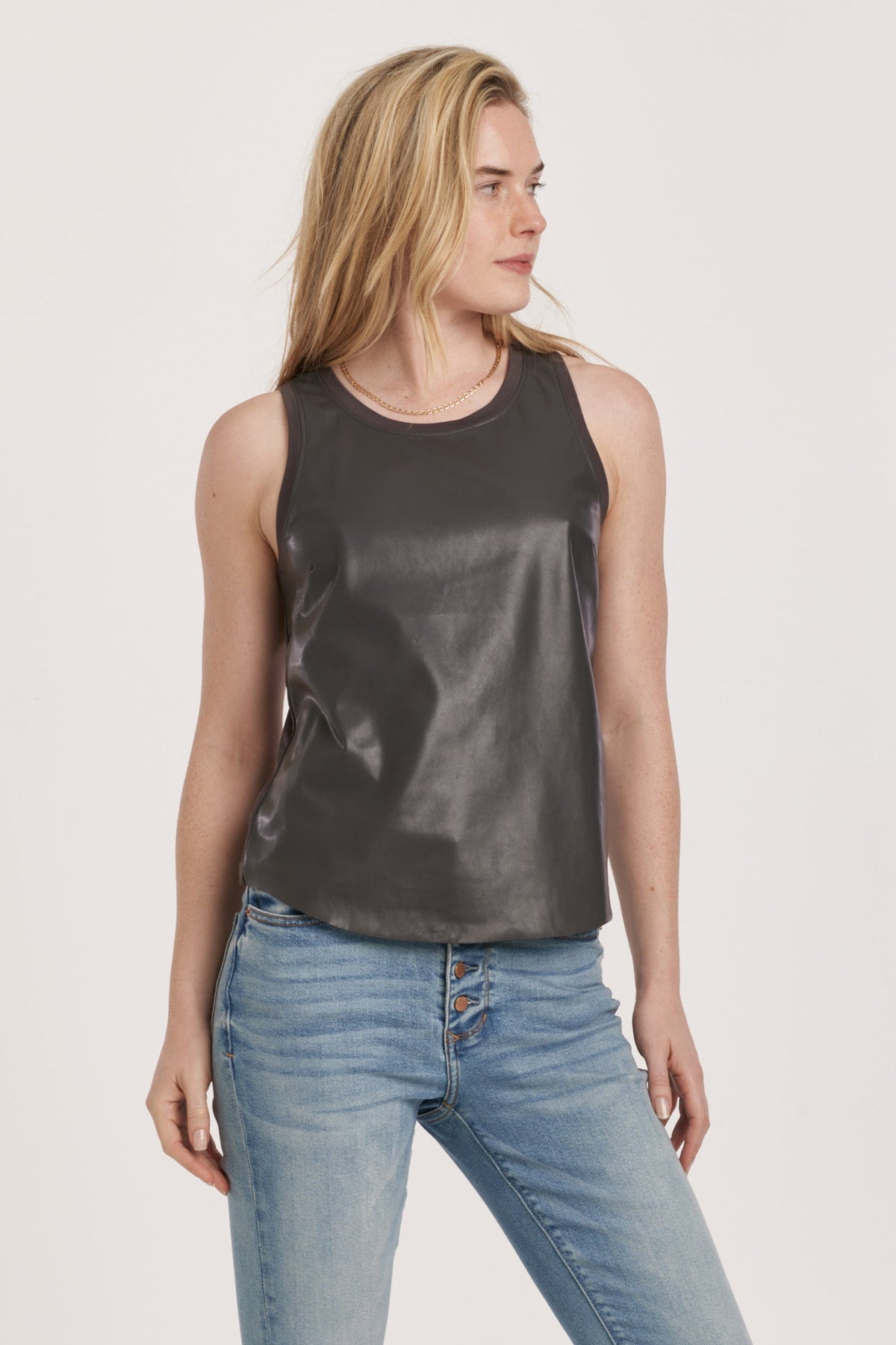 carmela-pleather-tank-w/-curved-hem-&-contrast-back-iron