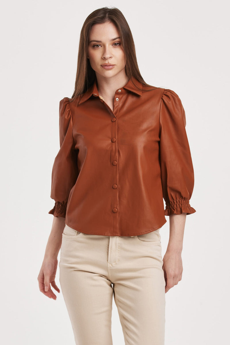 yara-puff-sleeve-button-up-top-roasted-pecan-vegan-leather