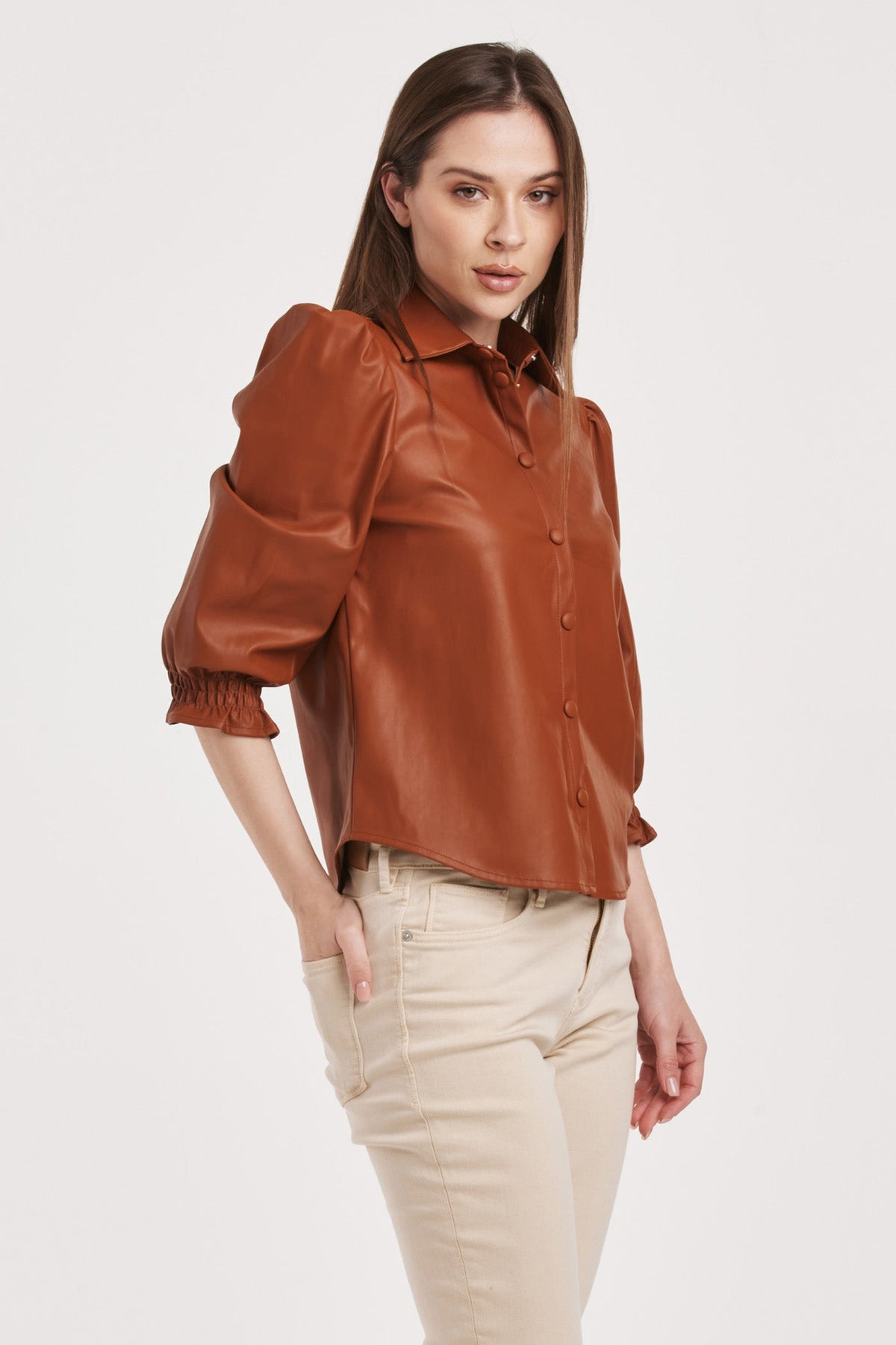 yara-puff-sleeve-button-up-top-roasted-pecan-vegan-leather