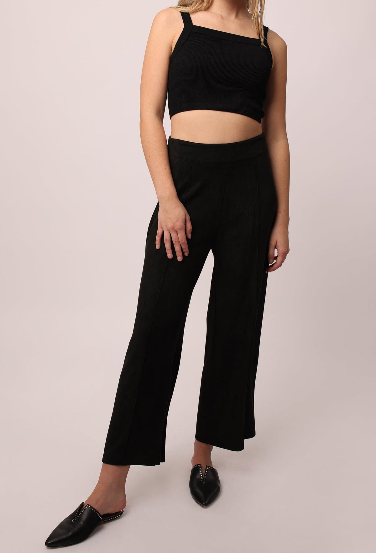 sparkle-wide-leg-suede-pant-black