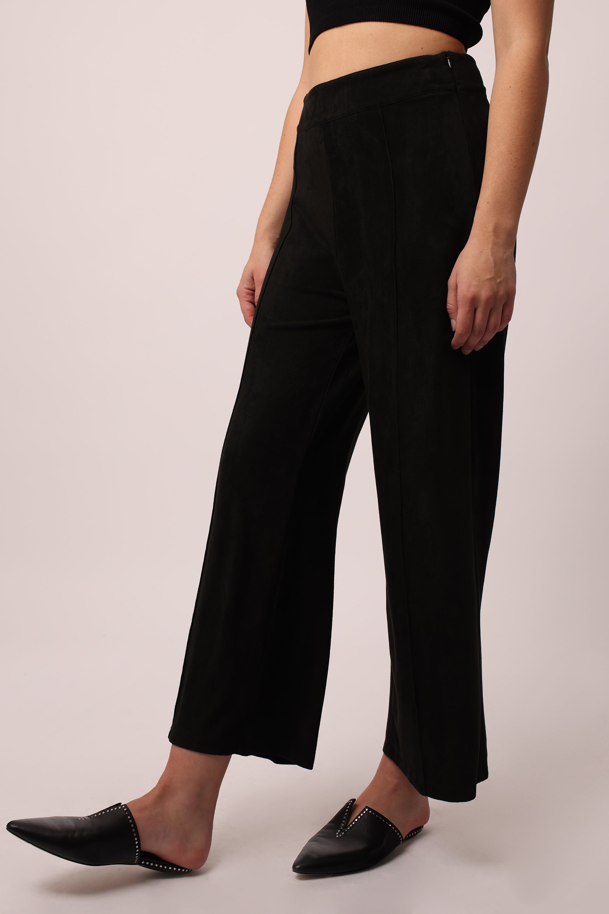 sparkle-wide-leg-suede-pant-black