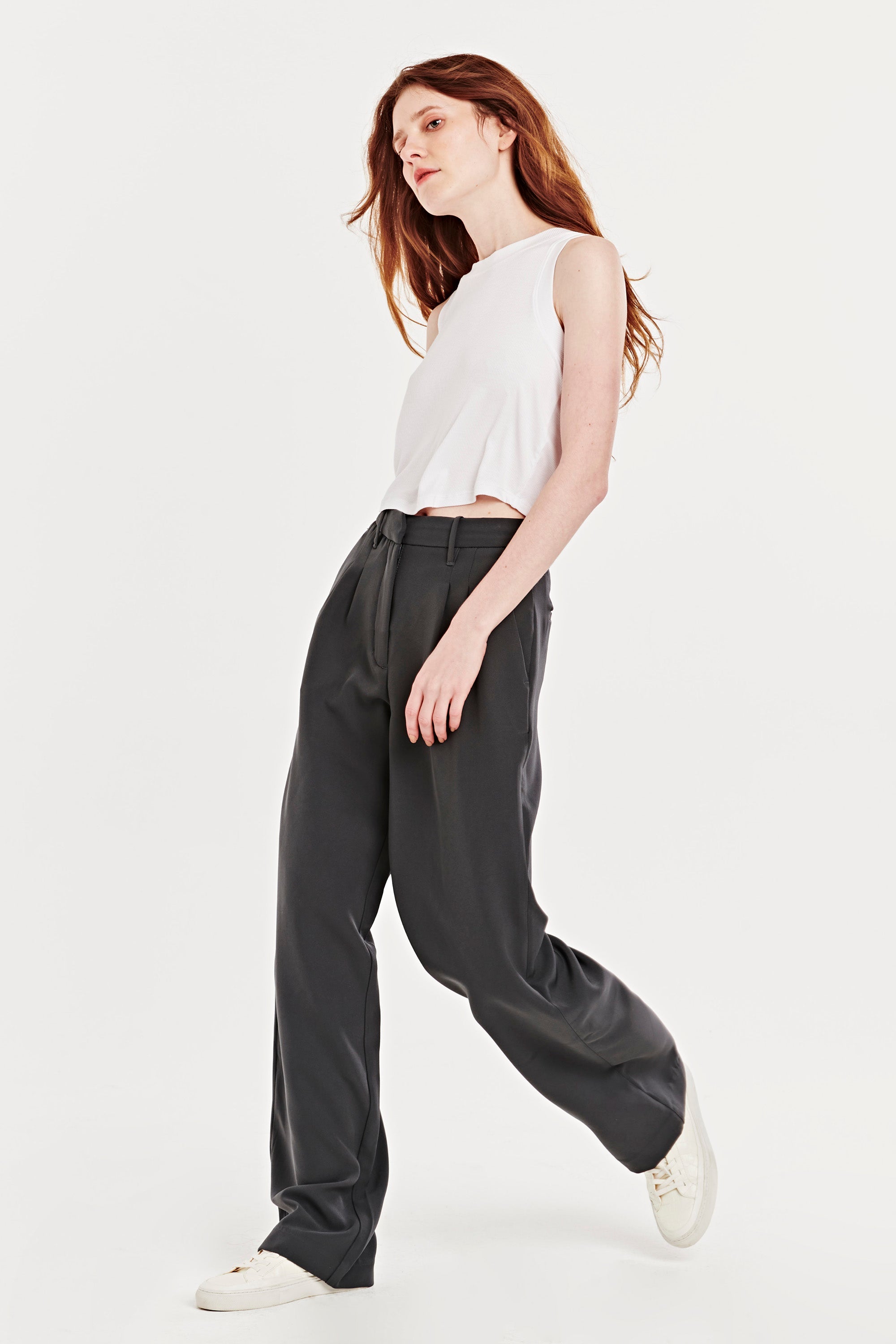 Charcoal wide 2024 leg trousers