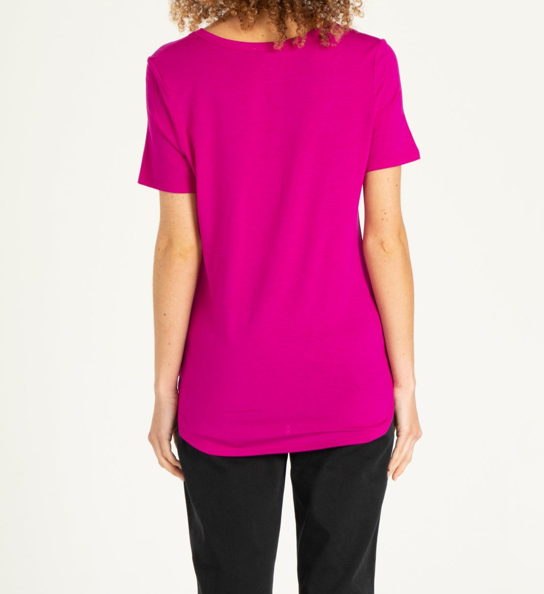 CATALINA OVERLAP SEAM SCOOP NECK TOP VIVID MAGENTA