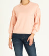 LILIAN pleated sleeve sweatshirt in dusty pink