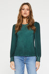 mica-ruched-long-sleeve-top-emerald-front-image-another-love-clothing