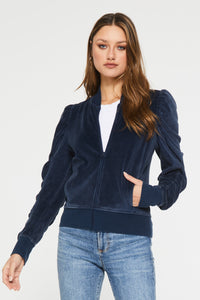 kaya-ruched-zip-up-jacket-eclipse-front-image-another-love-clothing