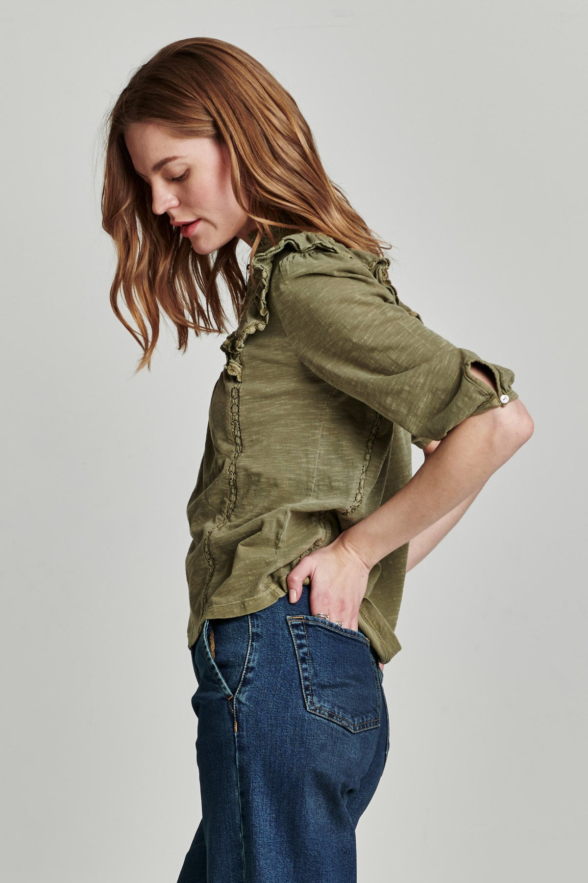 Olive & Oak Dress Sleeveless Cotton Pockets Fit-Flared Elastic Sides Size XS