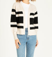 PASSION striped cardigan in raccoon
