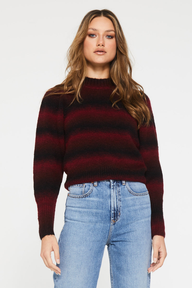 shira-long-sleeve-sweater-tawny-port-stripe-front-image-another-love-clothing