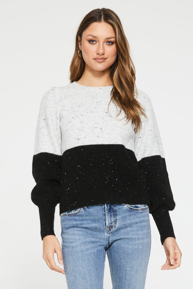 lizzy-color-block-sweater-cream/black-front-image-another-love-clothing