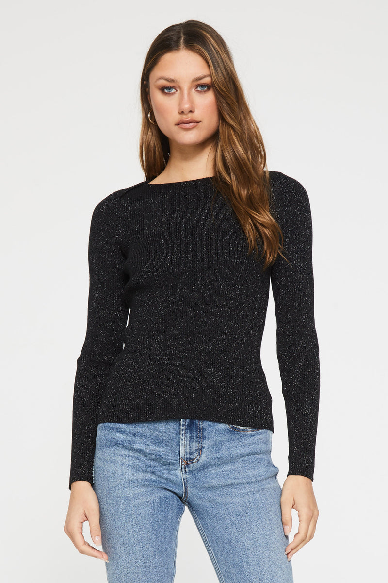 sulema-overlap-shoulder-sweater-black-front-image-another-love-clothing