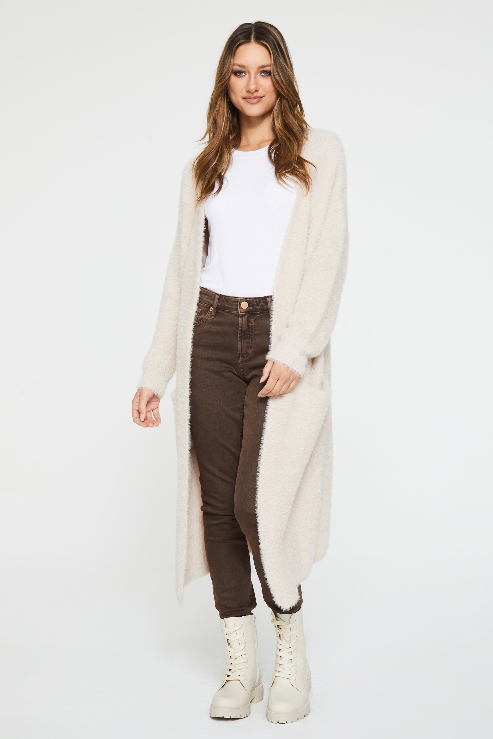 Long white hot sale sweater duster