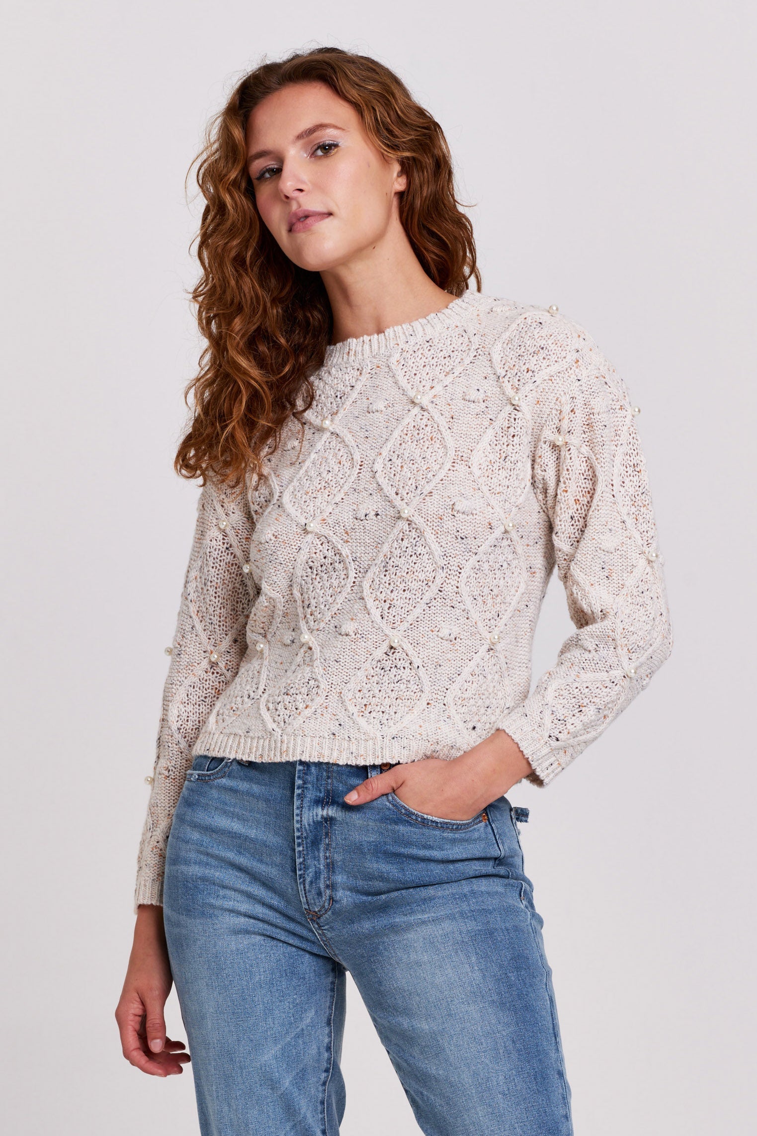 White pearl clearance sweater