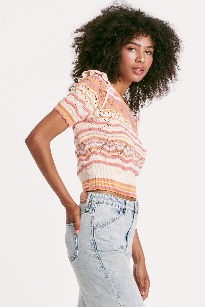 neve-scallop-edge-sweater-grapefruit-abstract-stripe