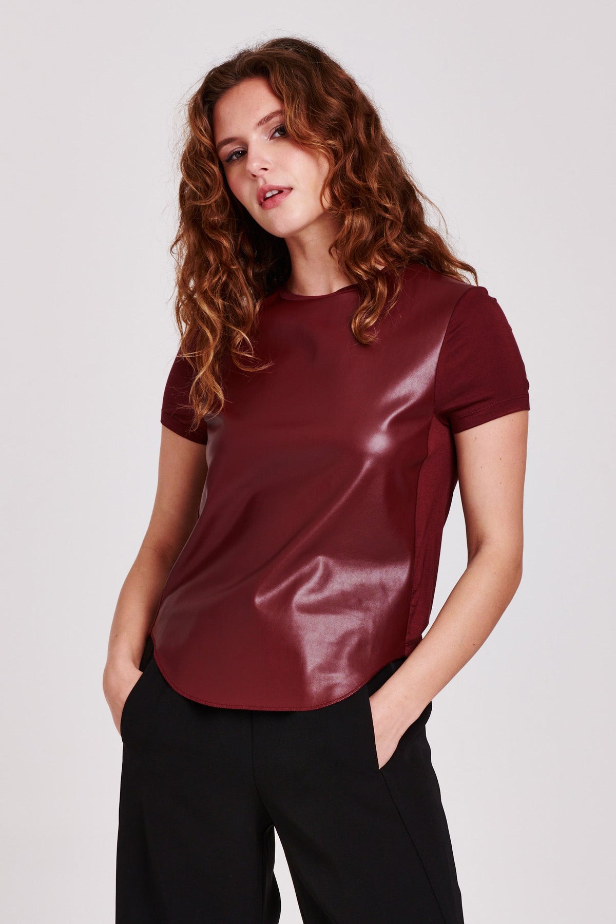 Scoop Women's Faux Leather Pleated Midi Dress, Sizes XS-XXL 