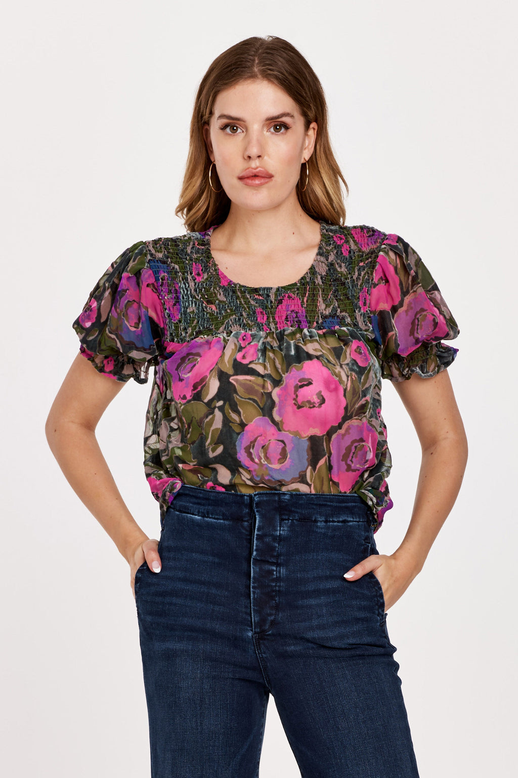 PRUDENCE PUFF SLEEVE TOP TRELLIS ROSES – Another Love